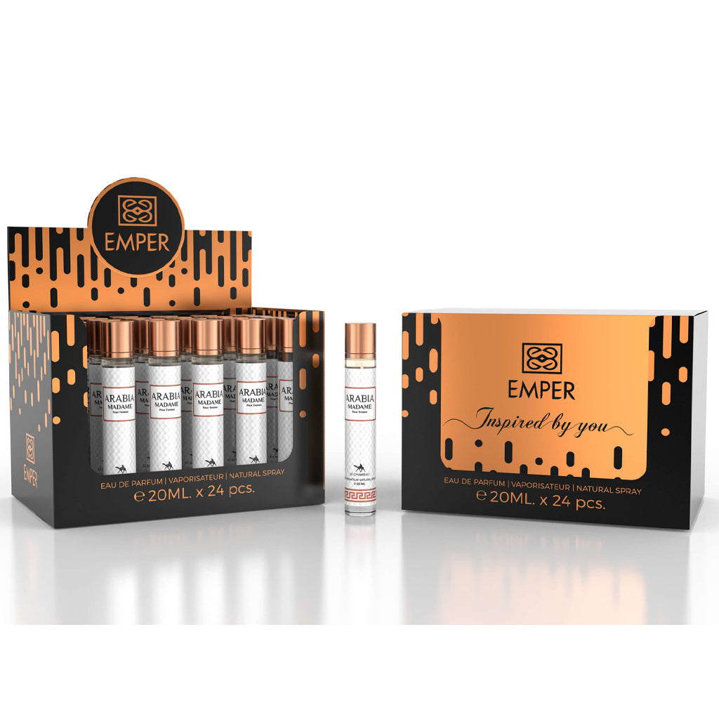LE CHAMEAU Arabia Madam (Pour Femme) Eau De Parfum 23x 20ml Plus 1 Free Tester
