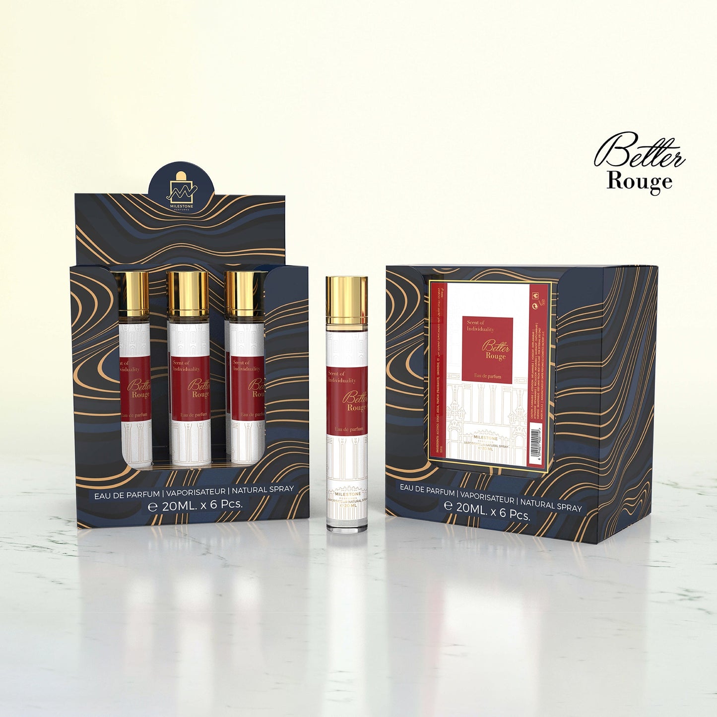 MILESTONE Better Rouge Eau De Parfum 5x 20ml Plus 1 Free Tester