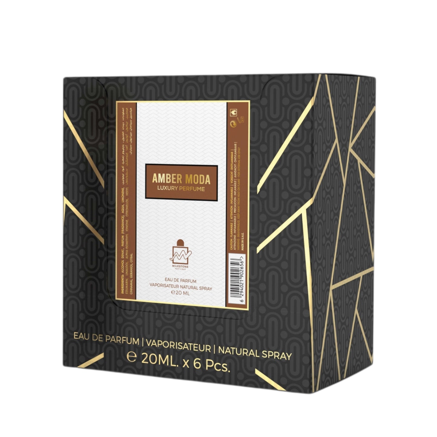 MILESTONE AMBER MODA Eau De Parfum 5x 20ml Plus 1 Free Tester