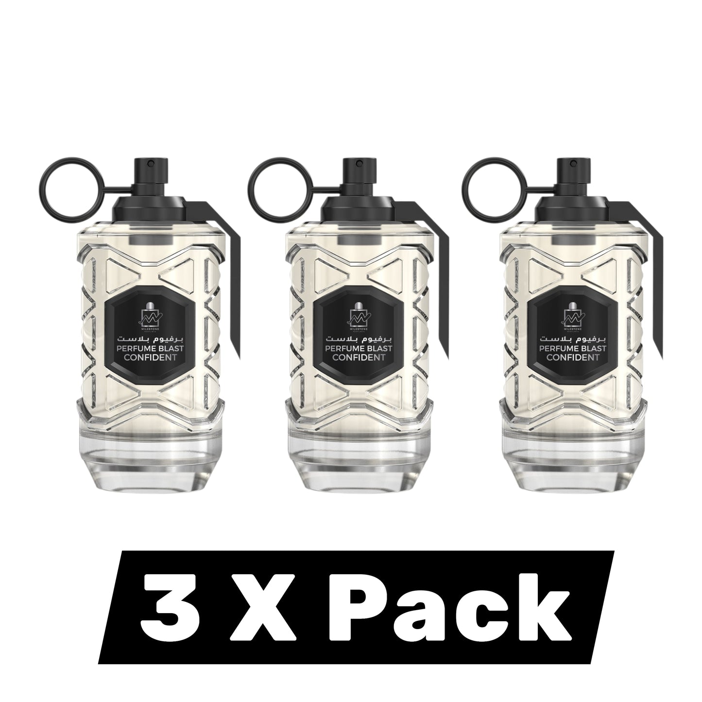 Milestone Collection Blast Confident 100ml EDP — 3-Pack Wholesale for Retail & Hospitality