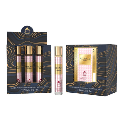 Milestone Valencia Donna Eau de Parfum — Retail & Wholesale Pack 5 x 20 ml + 1 Free Tester | Premium Fragrance for Retailers and Corporate Buyers