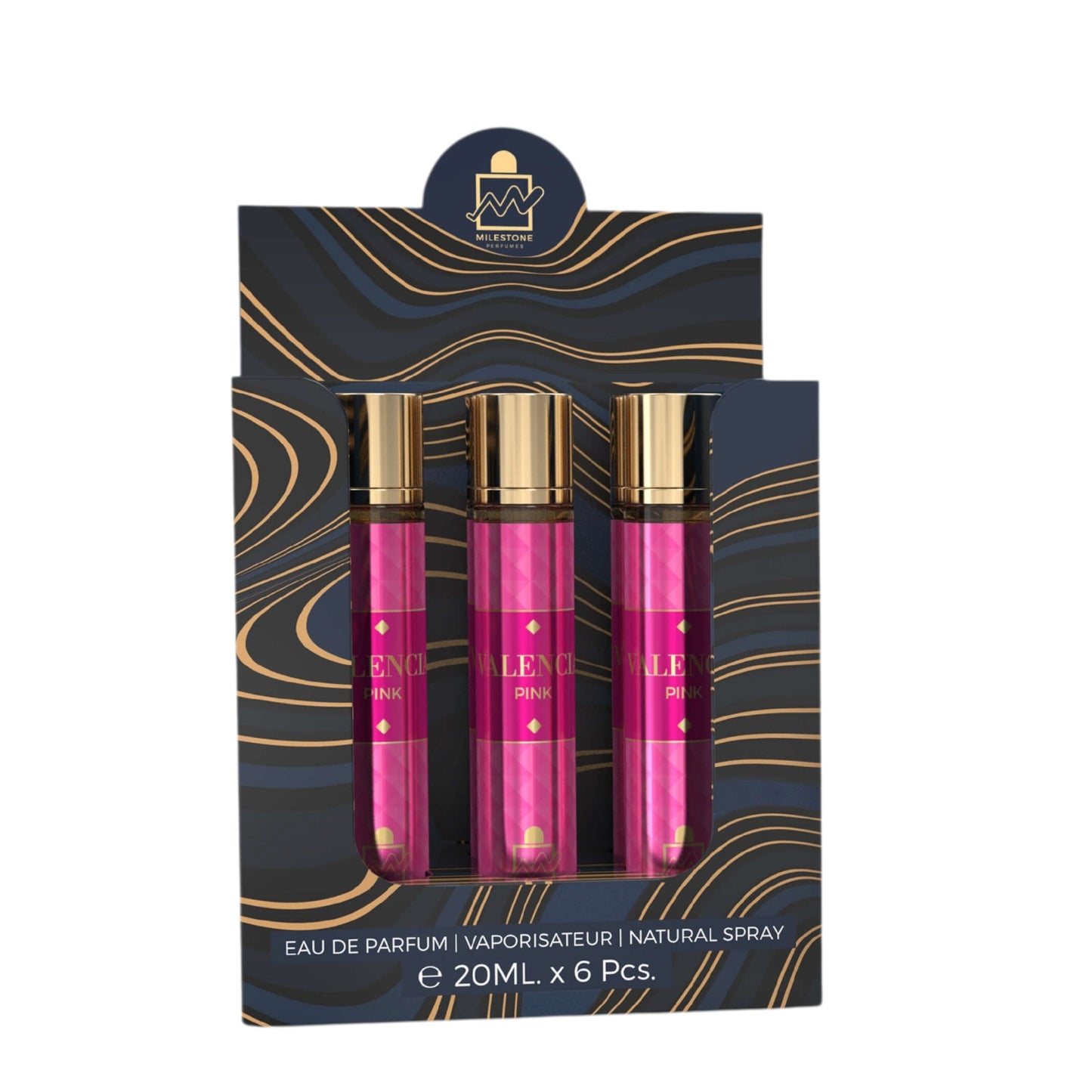 Milestone Valencia Pink Eau de Parfum — 5 x 20ml Wholesale Pack with Complimentary Tester for Retailers