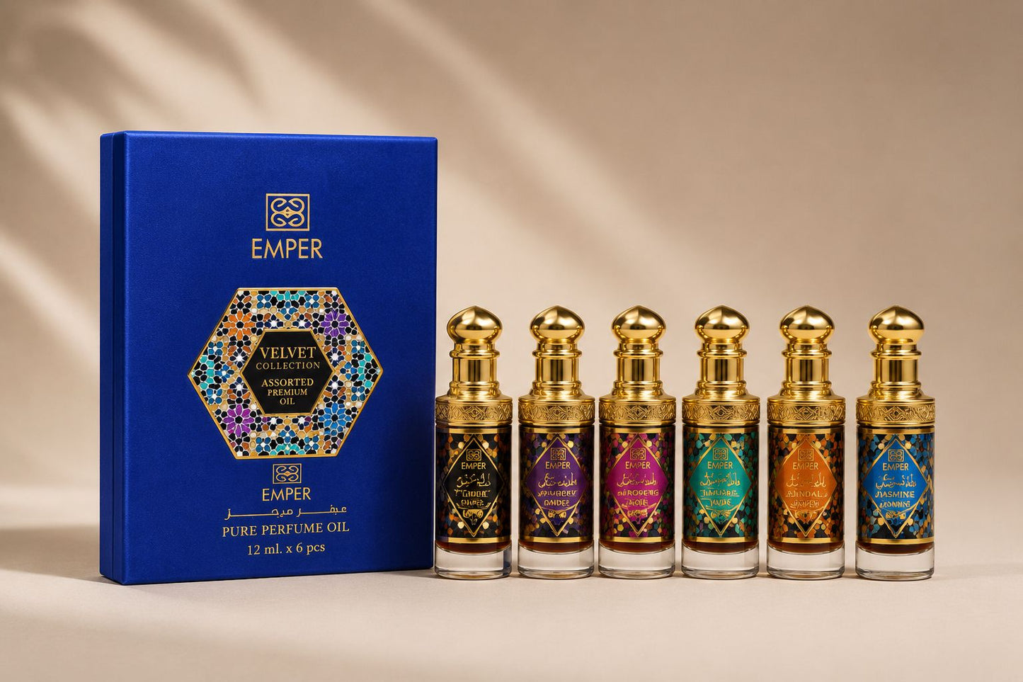 Emper Velvet Collection Blue Box 6 x 12ml Unisex Highly Concentrated Fragrance Oil Set