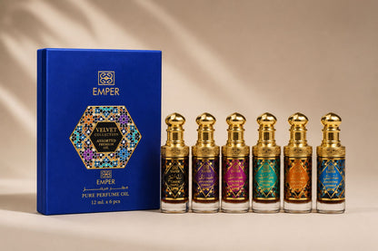 Emper Velvet Collection Blue Box 6 x 12ml Unisex Highly Concentrated Fragrance Oil Set