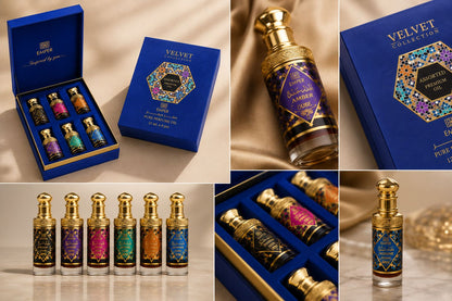 Emper Velvet Collection Blue Box 6 x 12ml Unisex Highly Concentrated Fragrance Oil Set