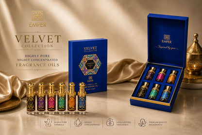 Emper Velvet Collection Blue Box 6 x 12ml Unisex Highly Concentrated Fragrance Oil Set