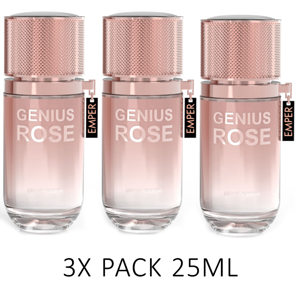 GENIUS ROSE  Eau De Parfum 25ml – 3-Pack by Emper