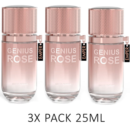 GENIUS ROSE  Eau De Parfum 25ml – 3-Pack by Emper