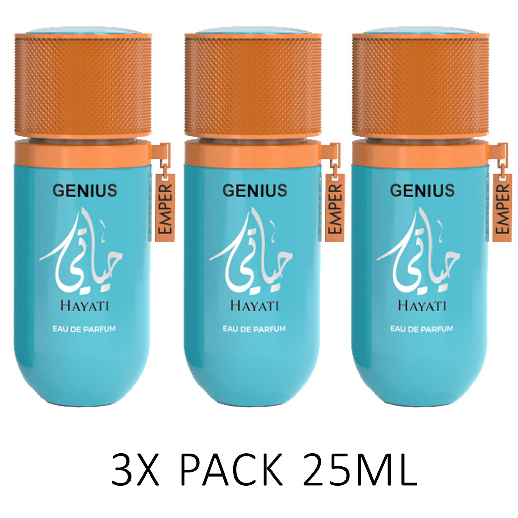 GENIUS HAYATI  Eau De Parfum 25ml – 3-Pack by Emper