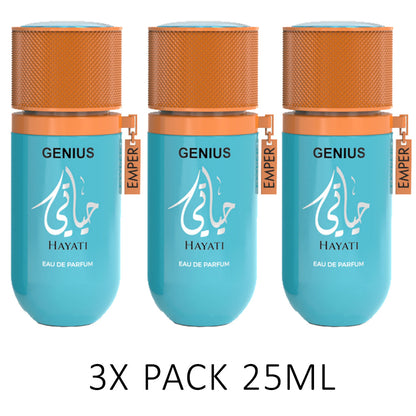 GENIUS HAYATI  Eau De Parfum 25ml – 3-Pack by Emper