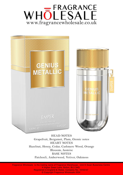 EMPER Genius Metallic Eau De Parfum  100ML (UNISEX)
